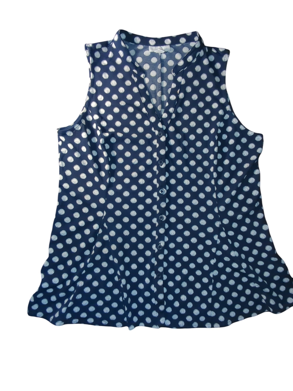 Charter Club Blue Denim-Style Polka Dot Shorts Size Medium